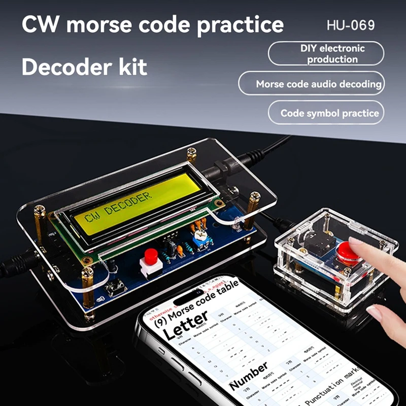 CW Decoder Morse Code Reader Kit Morse Code Decoder Components DIY Electronic Component Kit