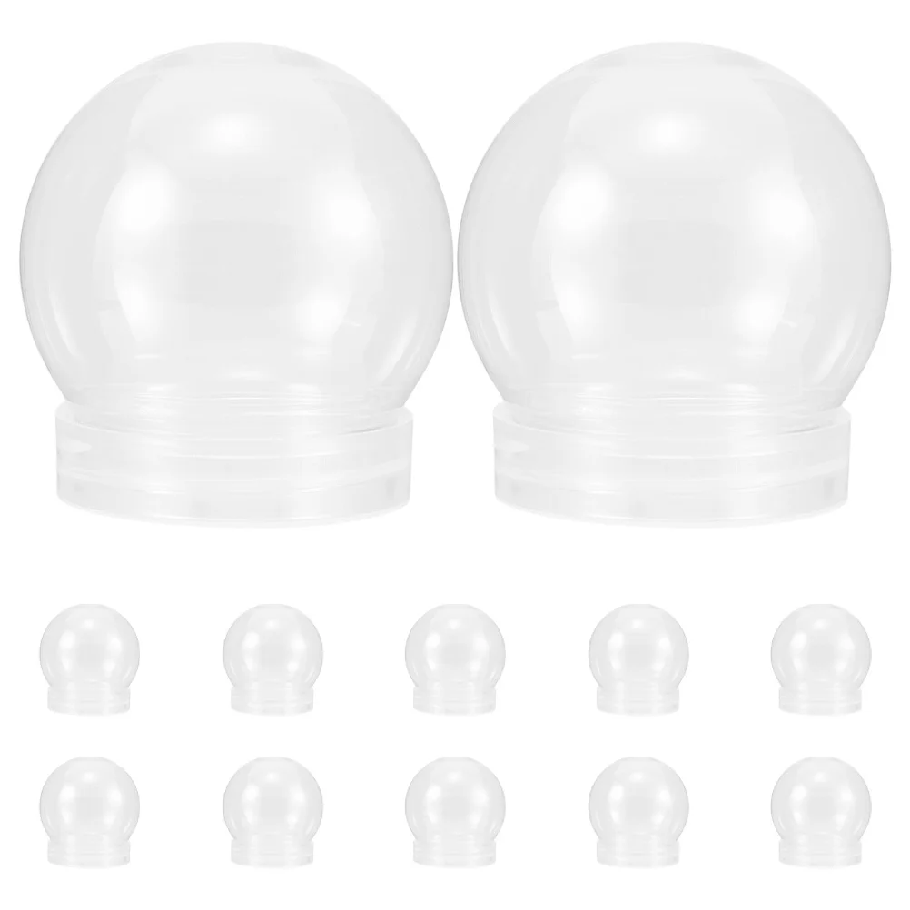 

12Pcs DIY Snow Globe Ornaments Clear Plastic Water Globe 150Ml Screw Top Caps for Christmas Holiday Craft Projects