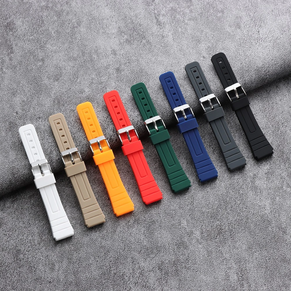 18mm Silicone Rubber Strap for Casio for F-91W F84 W800H SGW400 F105/108 A158/159/168AE1200/1300 Watch Band Men Women Bracelet view 2