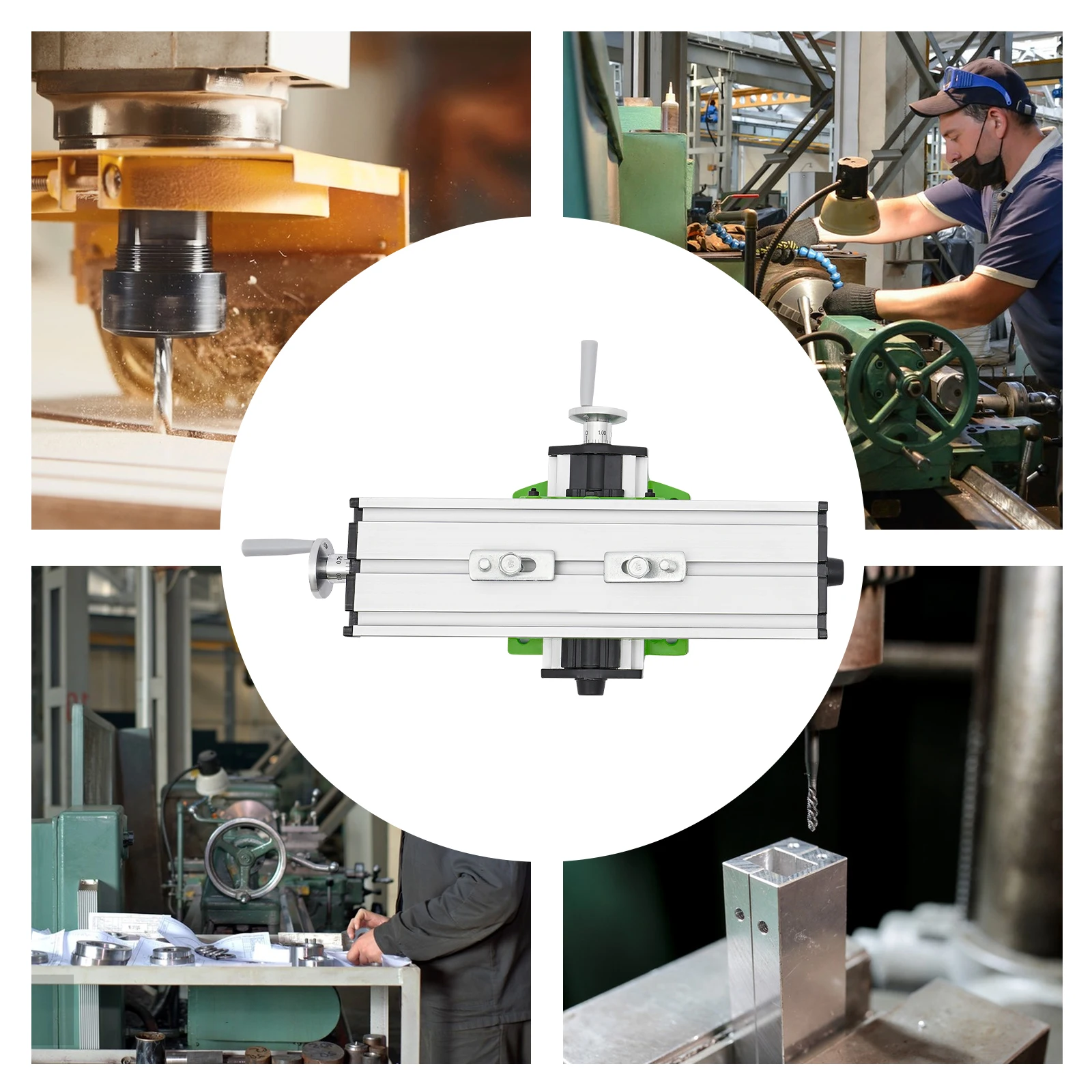 Mesa de trabalho para fresadora, mesa deslizante transversal - mesa deslizante de perfuração composta, mesa de trabalho multifuncional para mini brocas de mesa