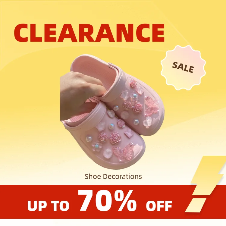 Clearance_22 pcsbeach shoes Shoe Flower accessories Pink Color bright face butterfly shoes Flower garden shoes detachable, decor