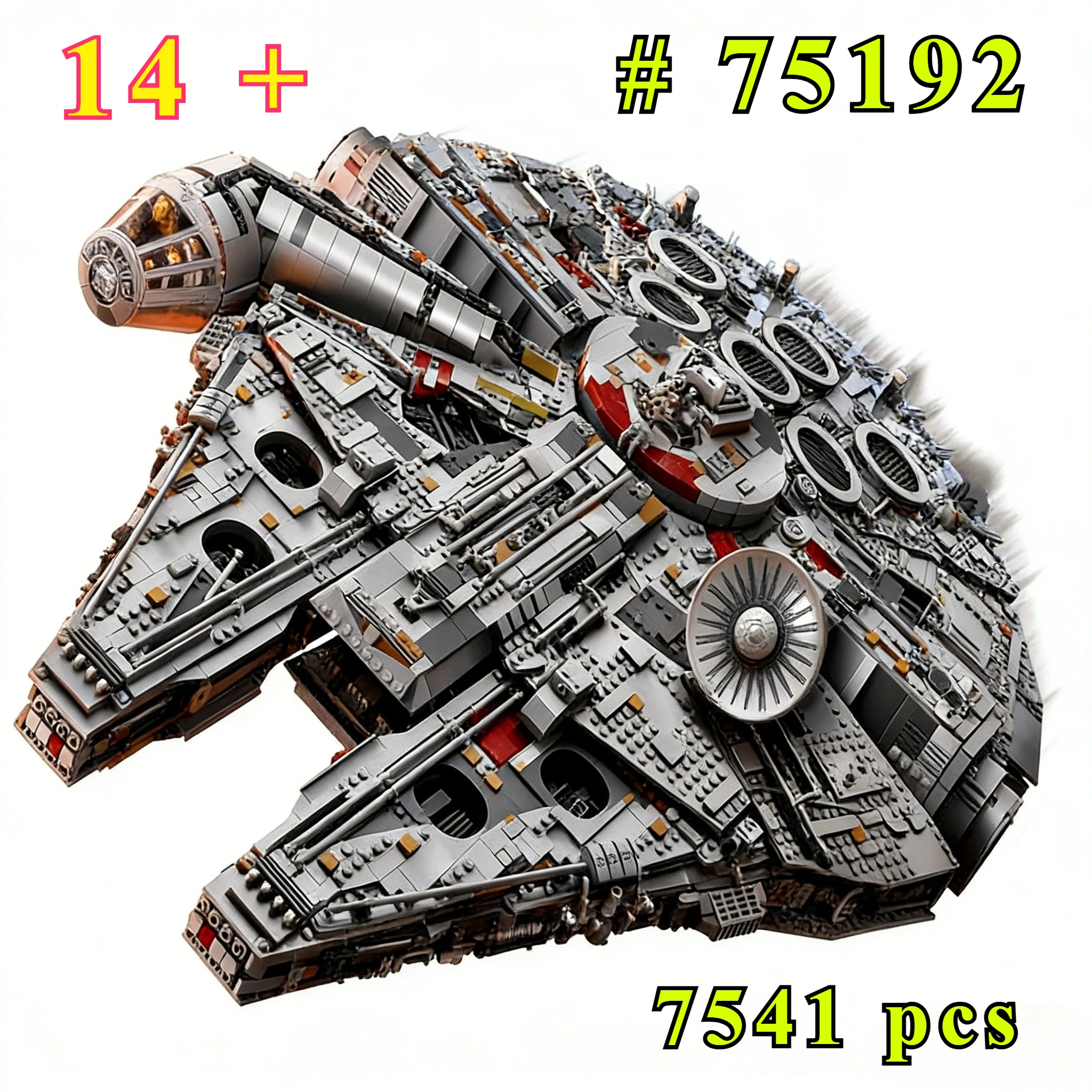 Grand ensemble de blocs de construction miniatures Millennium Set Spaceship 75192, adaptés aux cadeaux d'anniversaire, non compatibles avec les particules Legoed.