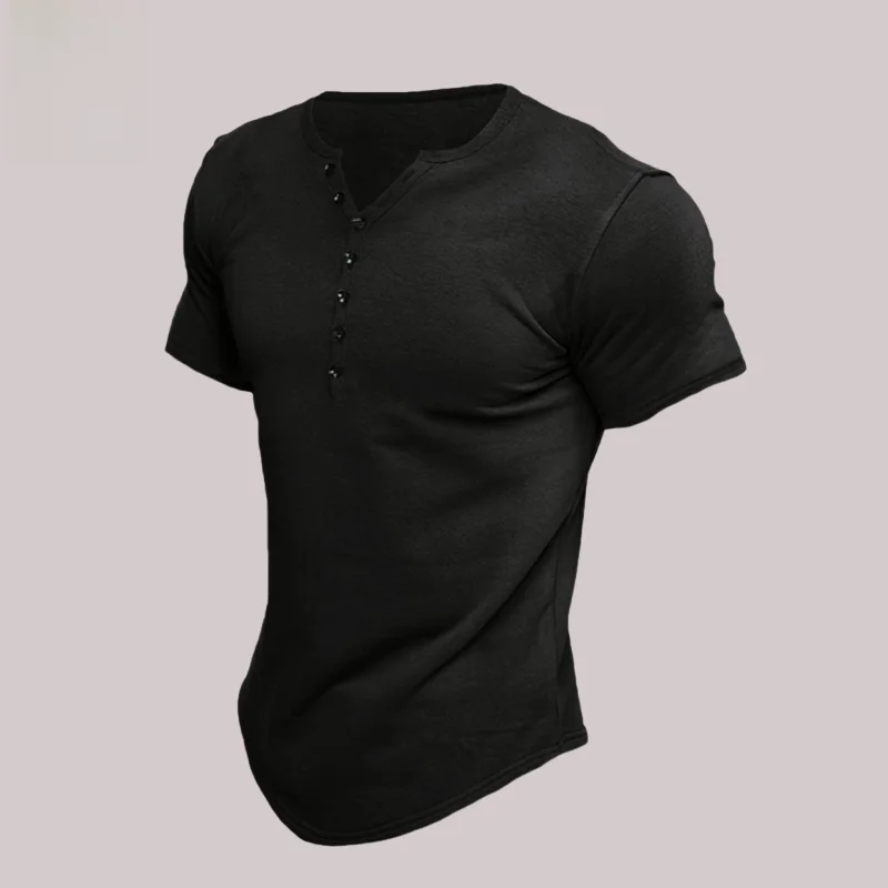 

JMS Мужская футболка ort Sve Button up Pure Color, новинка лета, мужская одежда Henri irt в этническом стиле, топ Quali, китайский бренд