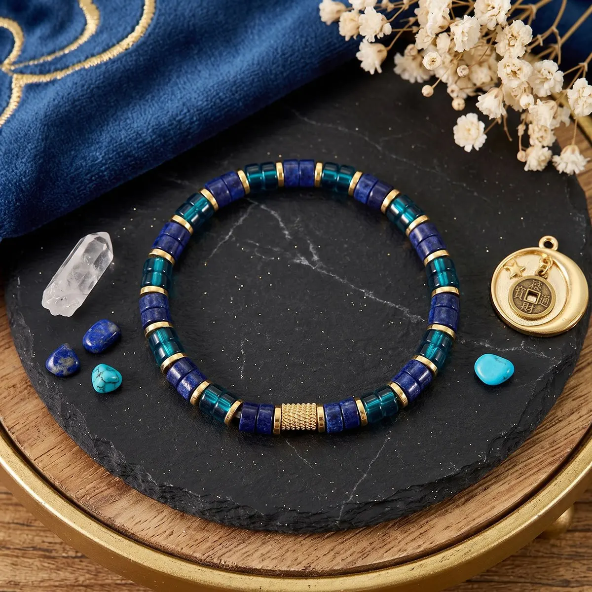 1pc Lapis Lazuli 8mm Bead Bracelet for Men and Women, Symbolizing wisdom, Truth, Luck, Fashion, Spirit, Jewelry Gift