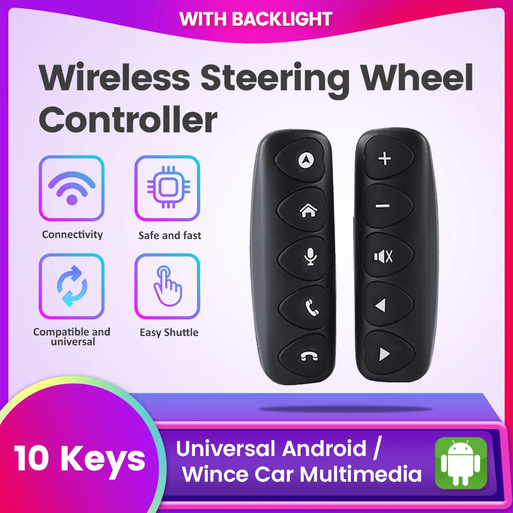 

Universal Android/Wince car multimedia car with backlight GPS Multimedia Navigation Wireless Steering Wheel Controller 10 Keys