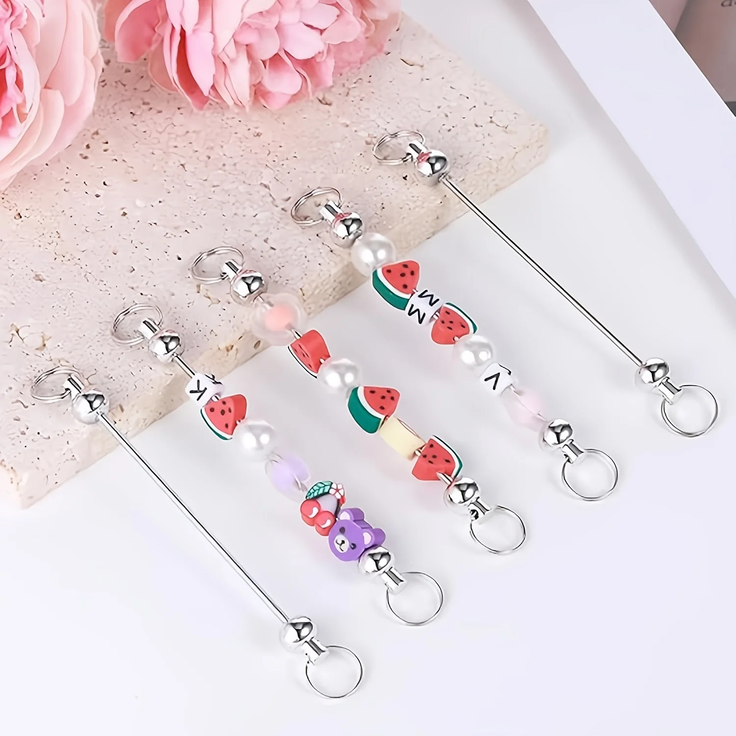 Detachable Keychain 30pcs DIY Wholesale Removable Keychain Making Blank Beaded Keychain Beading Jewelry Making Supplies - view 4