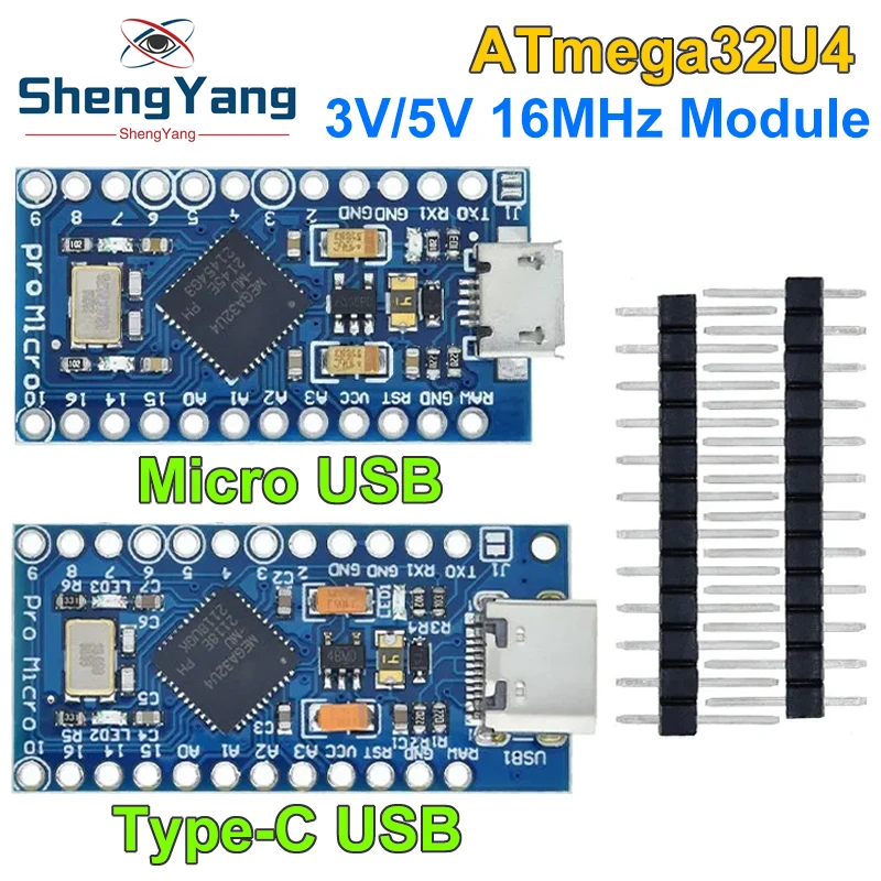 TZT MICRO/MINI/TYPE-C USB ATMEGA32U4 Module 5V 16MHz Board For Arduino ATMEGA32U4-AU/MU Controller Pro-Micro Replace Pro Mini