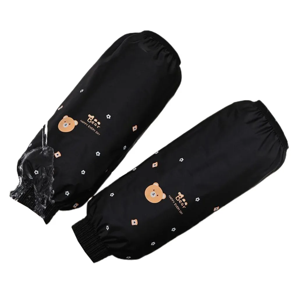 

1Pair 33x17cm Elastic Band Waterproof Oversleeves Bear Long Oilproof Oversleeves Anti-Dirty Thick Arm Sleeve Adult