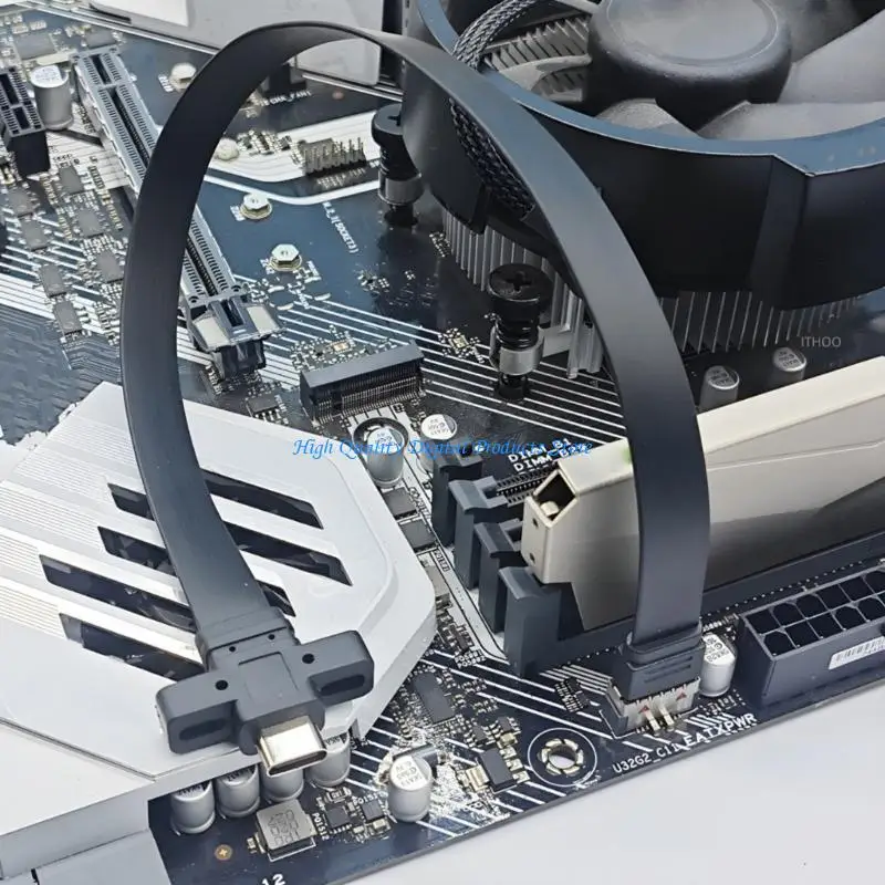 

U2JE Highly Speed USB3.2 Gen2x2 TypeE to Type C Front Panel Adapter Extension Cable for PC Enthusiasts Easy Installation