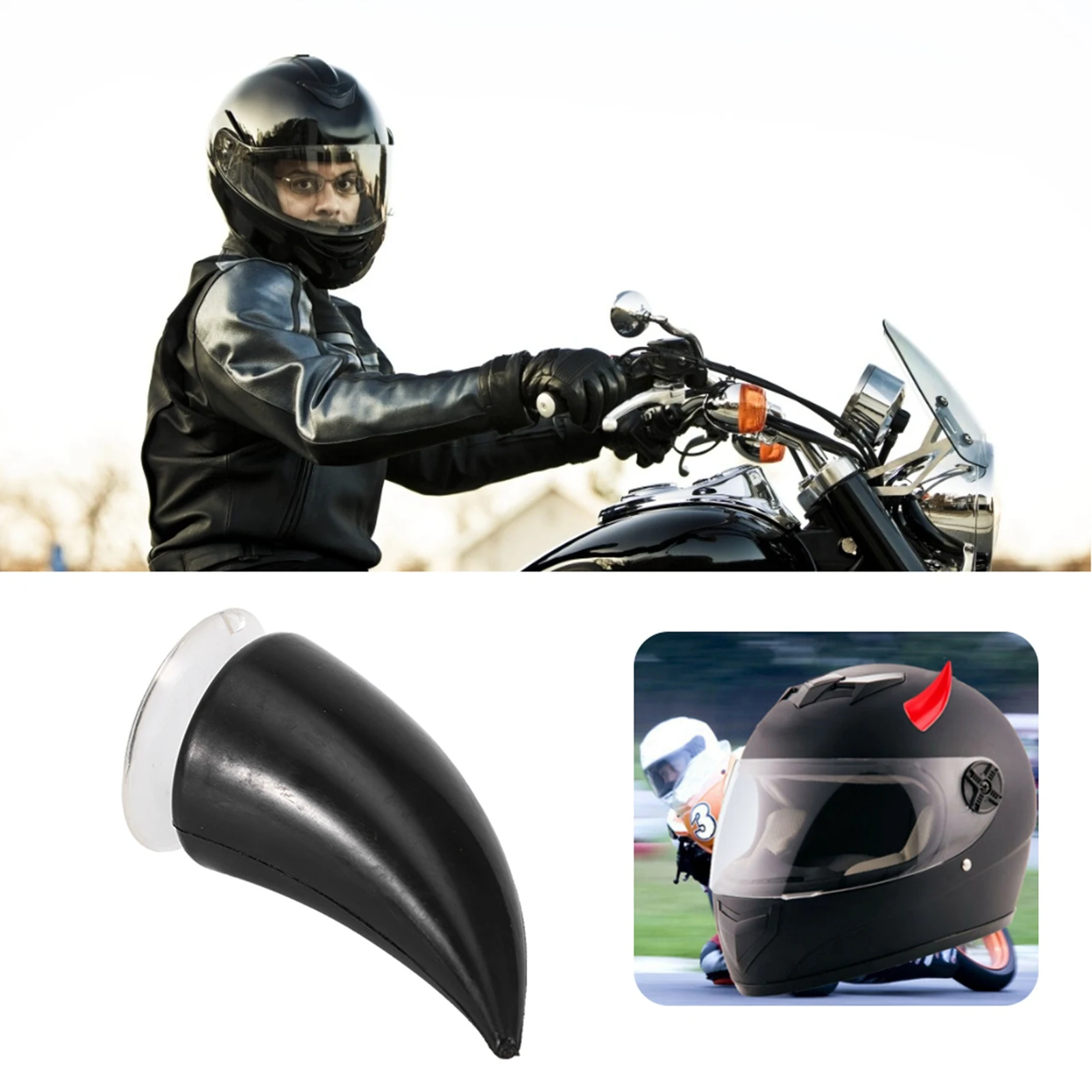 

Motorcycle Helmet Devil Demon Horn With Sucker Decoration Accessories