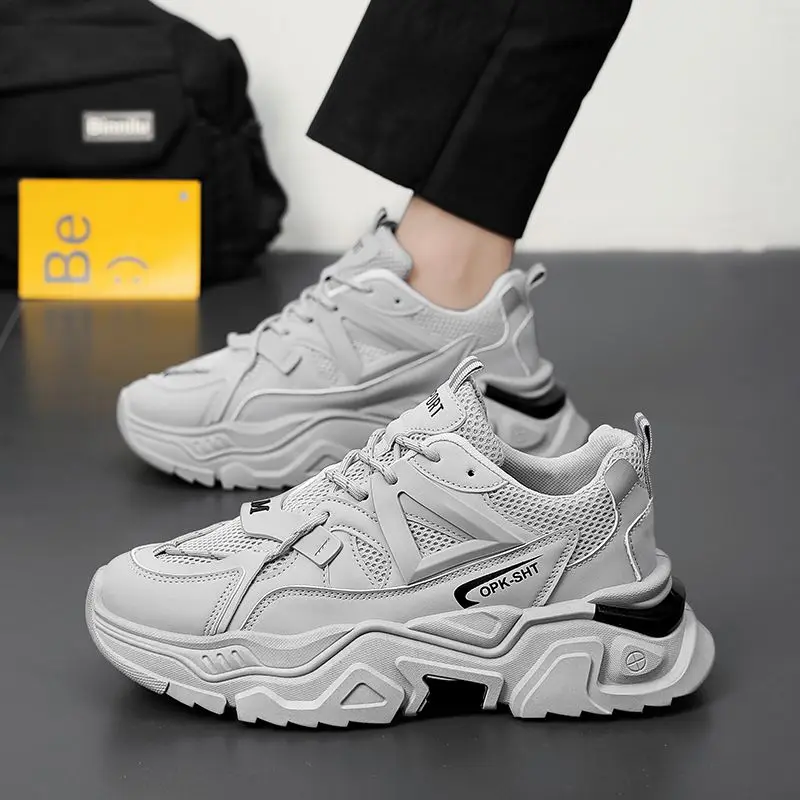 الرجال سميكة سوليد عارضة شبكة لوحة أحذية الخريف تنفس لينة سوليد احذية الجري في الهواء الطلق أزياء أحذية رياضية الذكور أحذية رياضية #3
