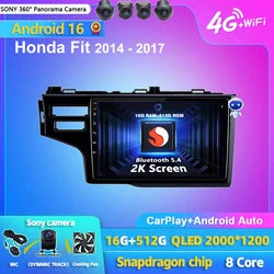 Android 16 Carplay Auto Car Radio Multimedia Player For Honda Fit Jazz 2014 2015 2016 2017 Autoradio GPS Stereo 2din Head Unit