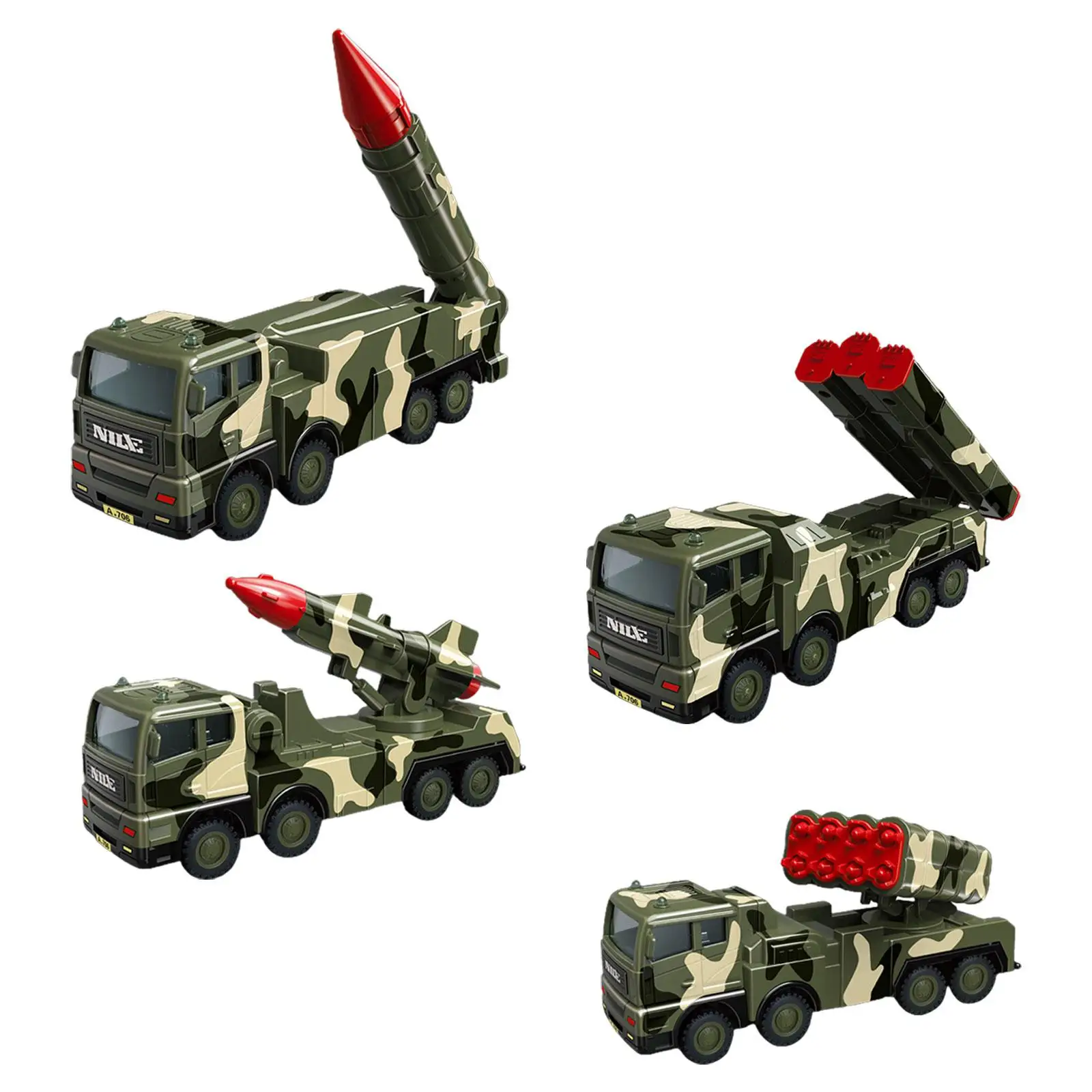 Simulation Car Toy with Rotatable Turret Playset Pull Back Action for Boys Ages 3 and up Birthday Gift Desktop Decor Party Favor