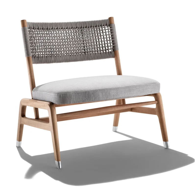 

Одиночный диван из тикового дерева, мебель для двора, кресло для отдыха, балкон, кресло из ротанга