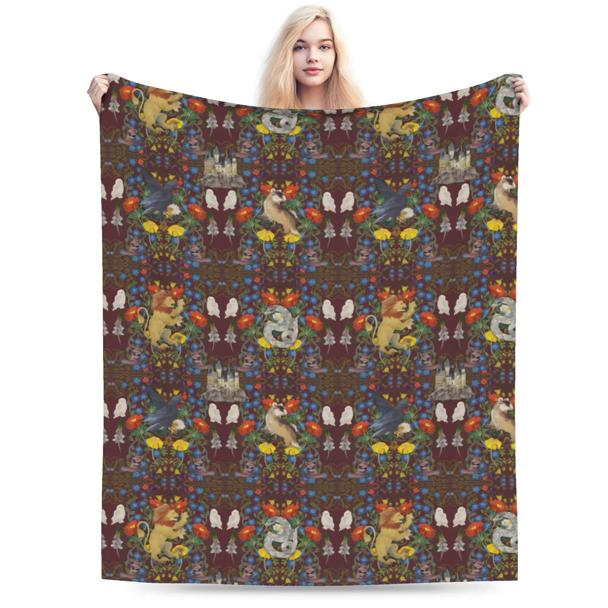 Mantas H-Harryed, decoración textil de terciopelo, P-Potters, manta súper suave multifunción para cama, alfombra de dormitorio, pieza