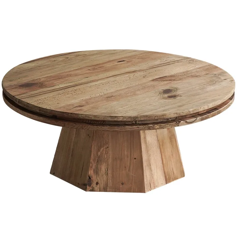 

Solid pine coffee table, log style small apartment side table