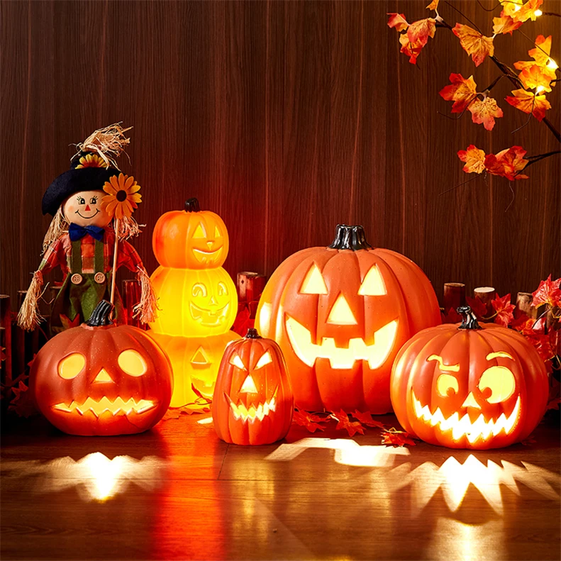 Halloween pumpkin lantern luminous decorations for home shopping mall Halloween atmosphere props