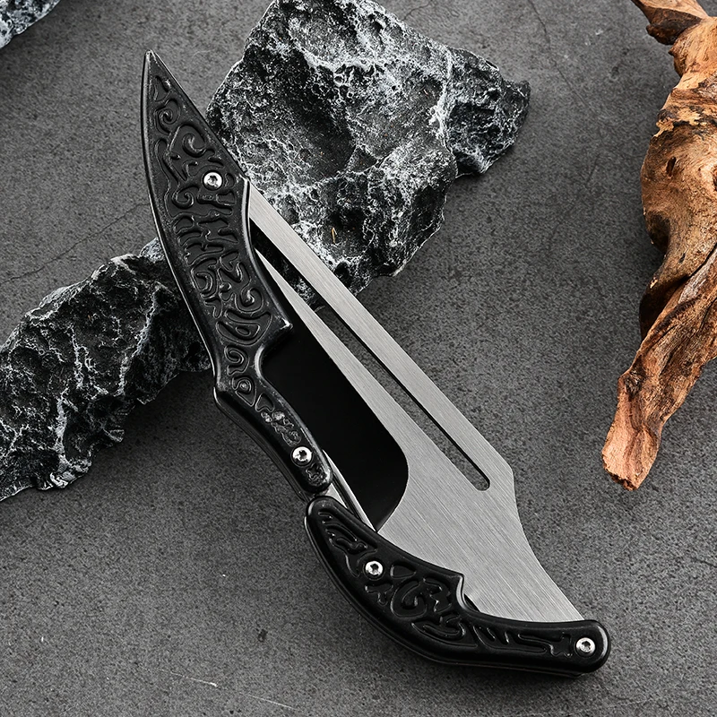 Outdoor foldableing knife stainless steel multifunctional foldableing knife camping style survival foldableing knife portable flap pocket pants knife