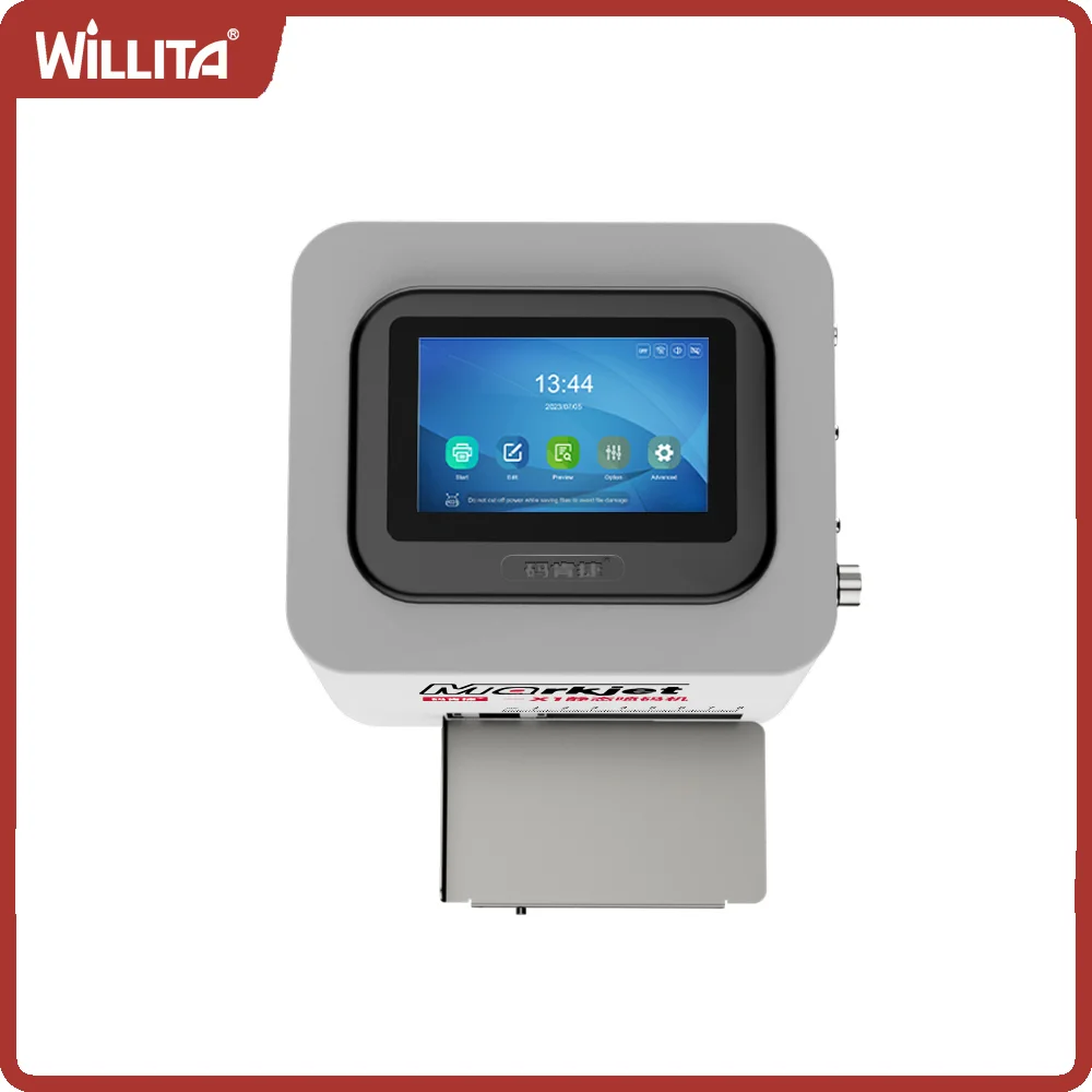 Willita 12.7mm Desktop Inkjet Printer Batch Code Date Number Logo Expiry Date For Bottle Card Metal Portable Printing Machine