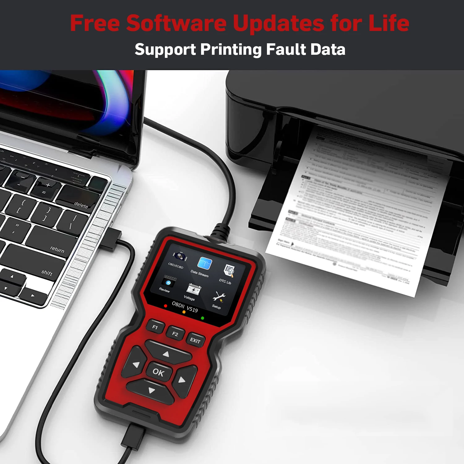 OBD2 Scanner Diagnostic Tool, Check Engine Code Reader OBD2 Scanner with Reset， Mode 6, Mode 8 & I/M Readiness