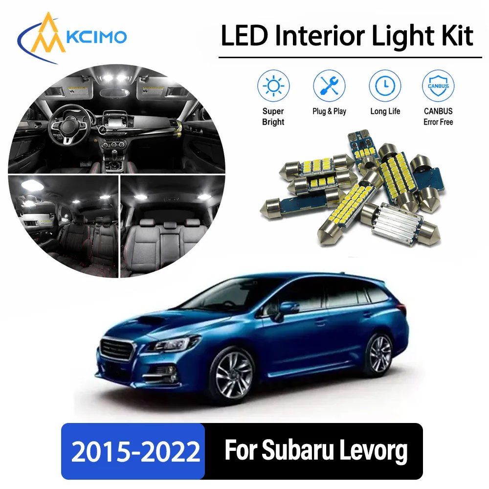 Kit de mise à niveau d'éclairage intérieur LED à lueur persistante pour Subaru Levorg 2015-2022 2016 2017, remplacement Plug & Play pour plafonnier et éclairage de lecture