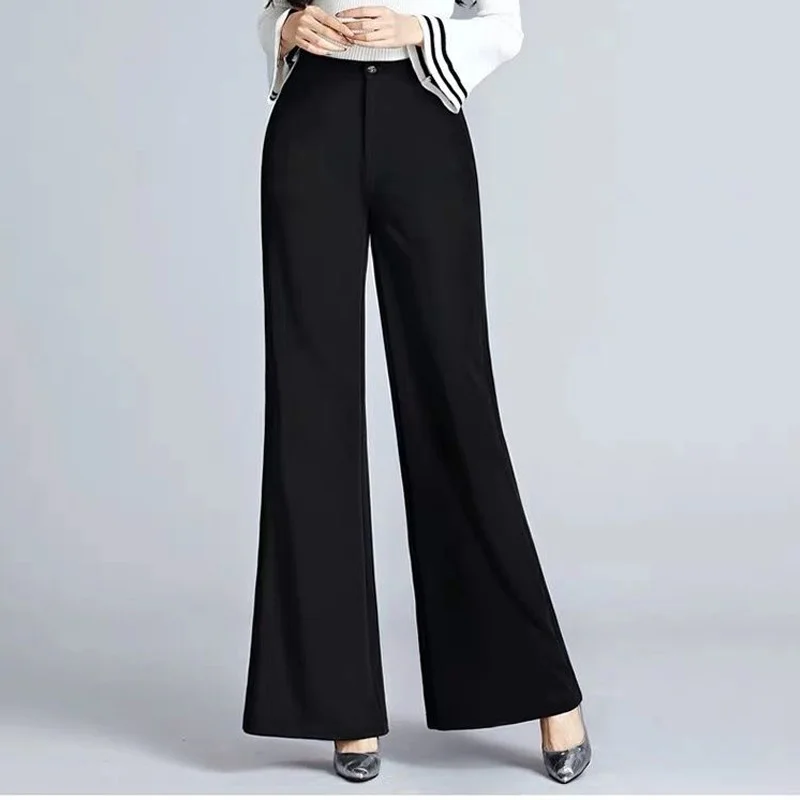 

2023 New Spring and Autumn Atmosphere Commuting Simple High Waist Drop Show Leg Length Women's High End Suit Wide Leg Pants