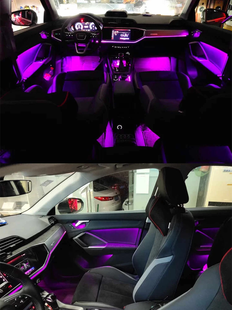 Applicable to Audi Q3 Q3L LED atmosphere light interior LED luminous cup holder atmosphere light interior