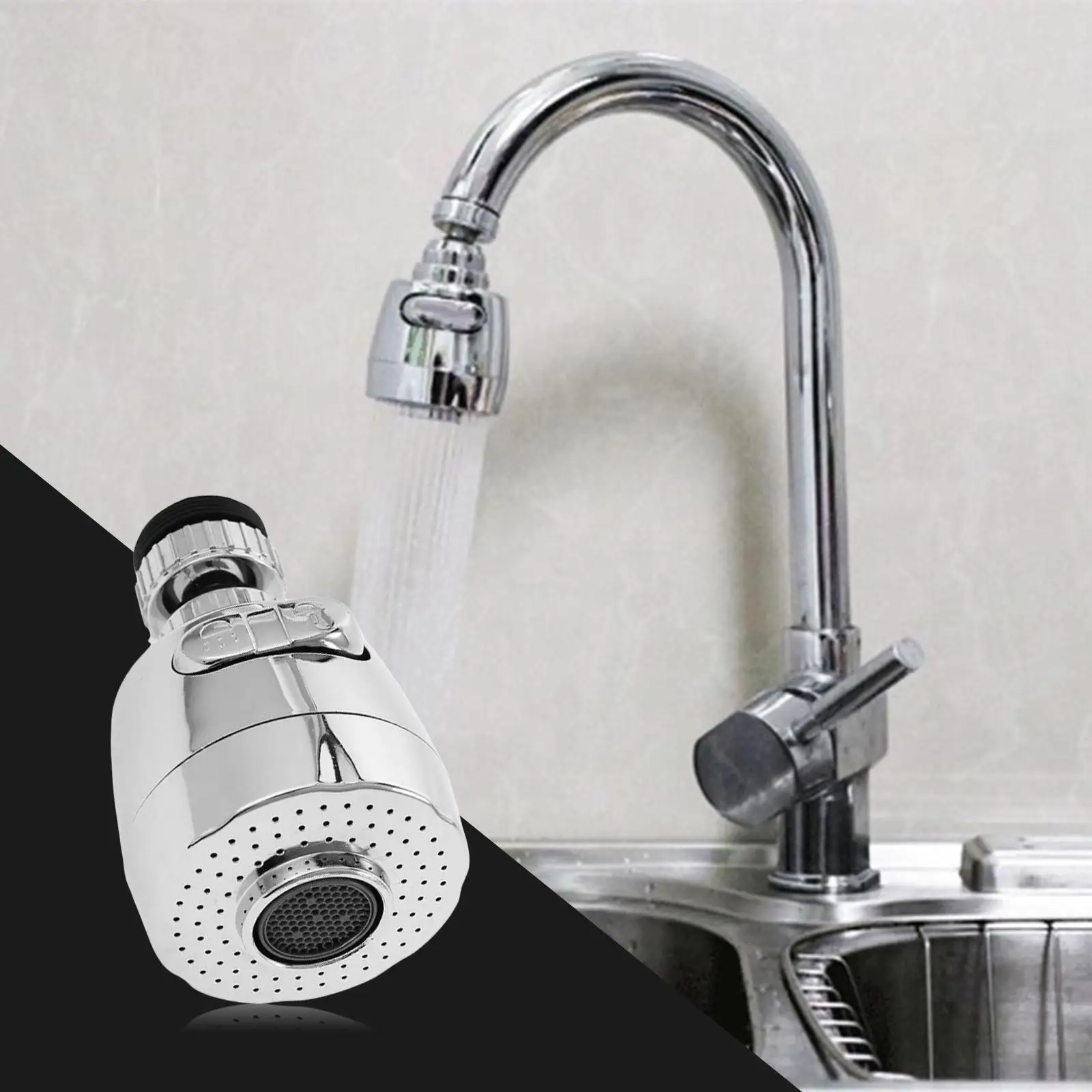 

360 Rotation Kitchen Faucet Water Saving Faucet Tap Filter Filtration Slashproof