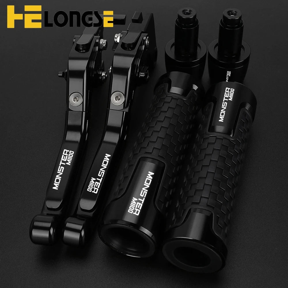 For DUCATI MONSTER M1100 M 1100 S EVO M1100S 2009-2011 2012 2013 Motorcycle Adjustable Brake Clutch Levers Handlebar Grips Ends