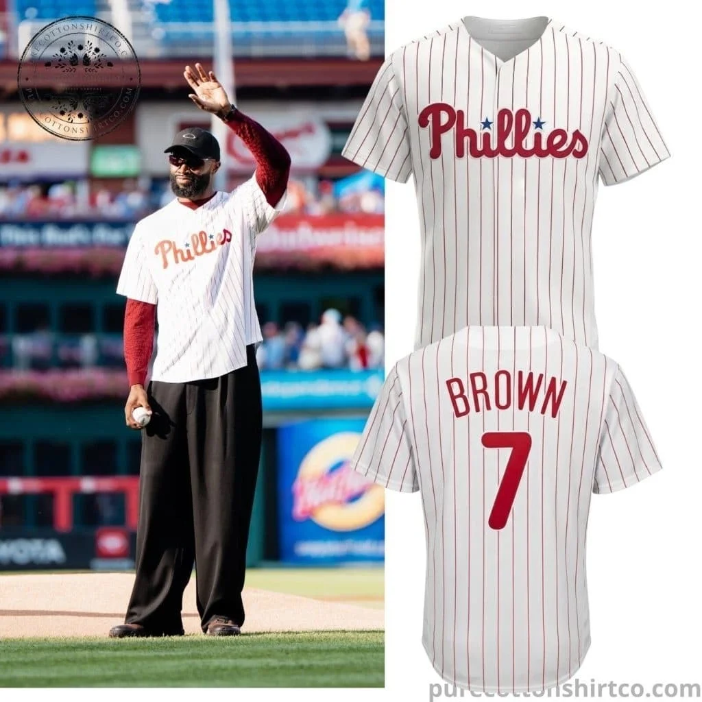 Men 7# Brown Striped Baseball Jersey Short Sleeve V‑Neck Sport Uniform Fan Shirt Streetwear Training Summer Tops Family Matching