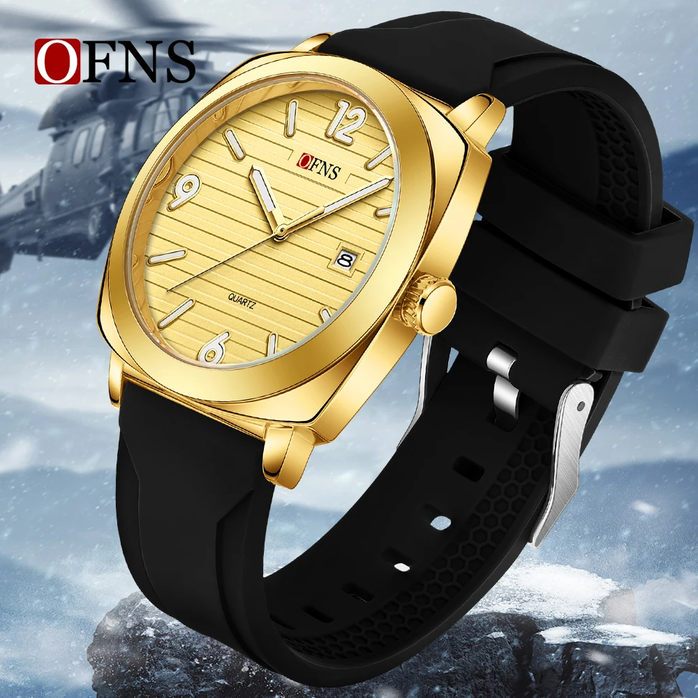 

OFNS New 1618 Fashionable Men's Quartz Watch Calendar Waterproof Business Watch Casual Simple Night Light Watch 2025