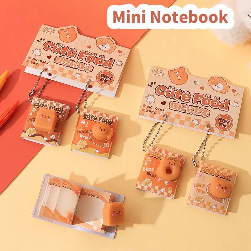 cute things kawaii Stationery back to school supplies Mini Portable Notebook gift for kids small Notepad cookie diary Pendant