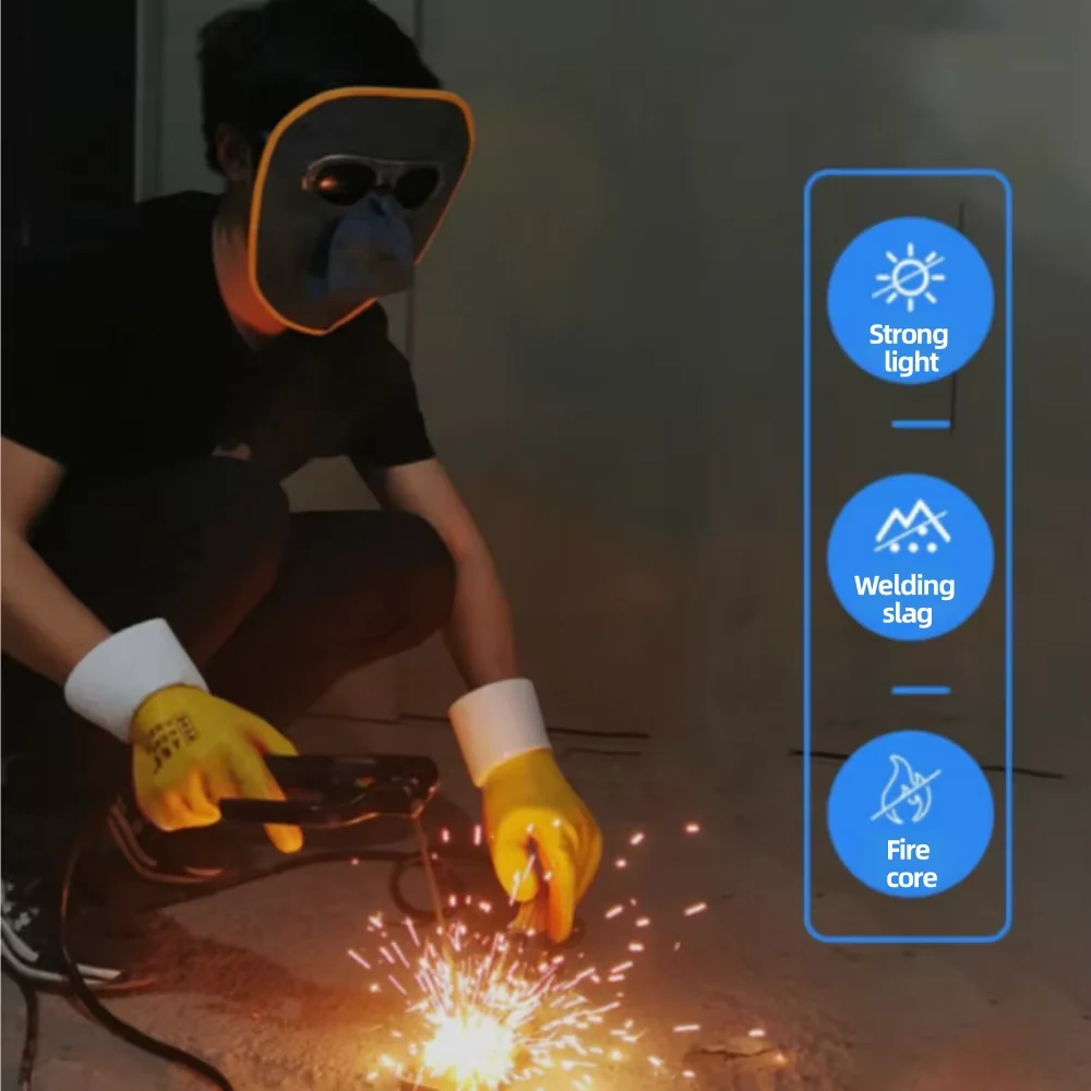 Welding Glasses Cowhide Mask Heat Resistant Impact-resisitant Full Face Leather Flip Up Welding Mask