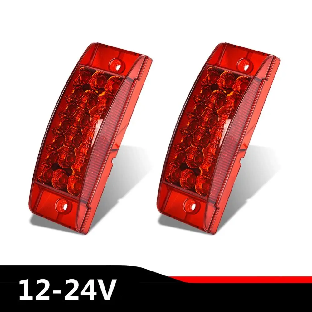 Luce di ingombro per camion 21LED ad alta luminosità Quadrato anti-collisione Indicatore LED Luce laterale Avvertimento Lampeggiante Lampada per auto