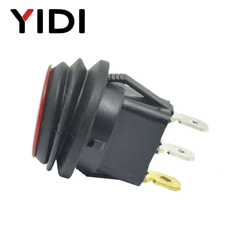 Waterproof Round Rocker Switch 12V 220V Red Green Blue Yellow LED Light Rocker Switch 10A 125VAC 6A 250VAC ON OFF SPST Switch