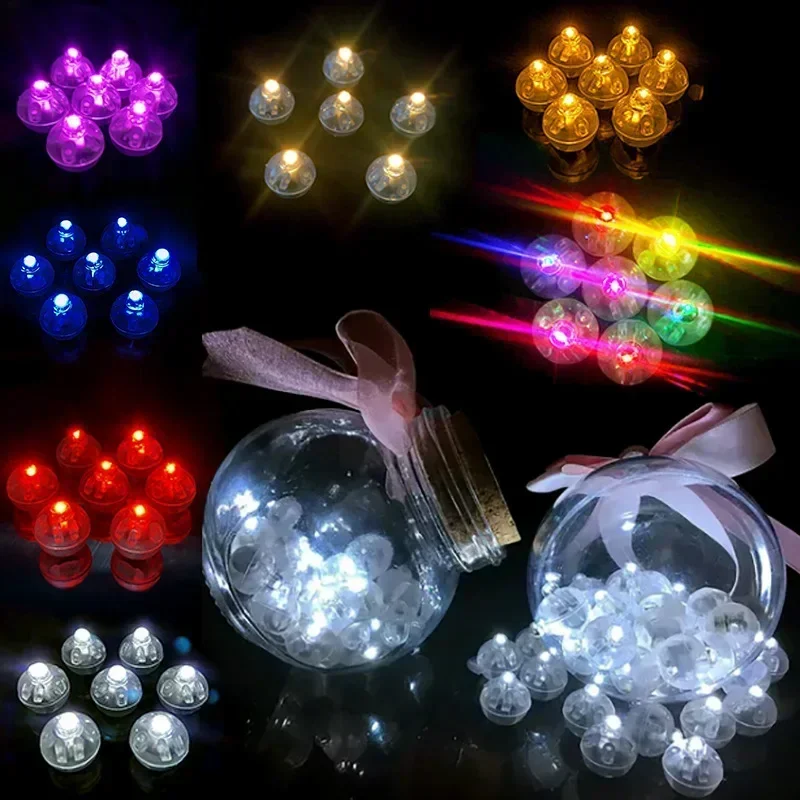 

20/50Pcs Tumbler Small Round Ball Glow Light Ball LED Flash Luminous Lamps Lantern Light for Birthday Wedding Party Decor