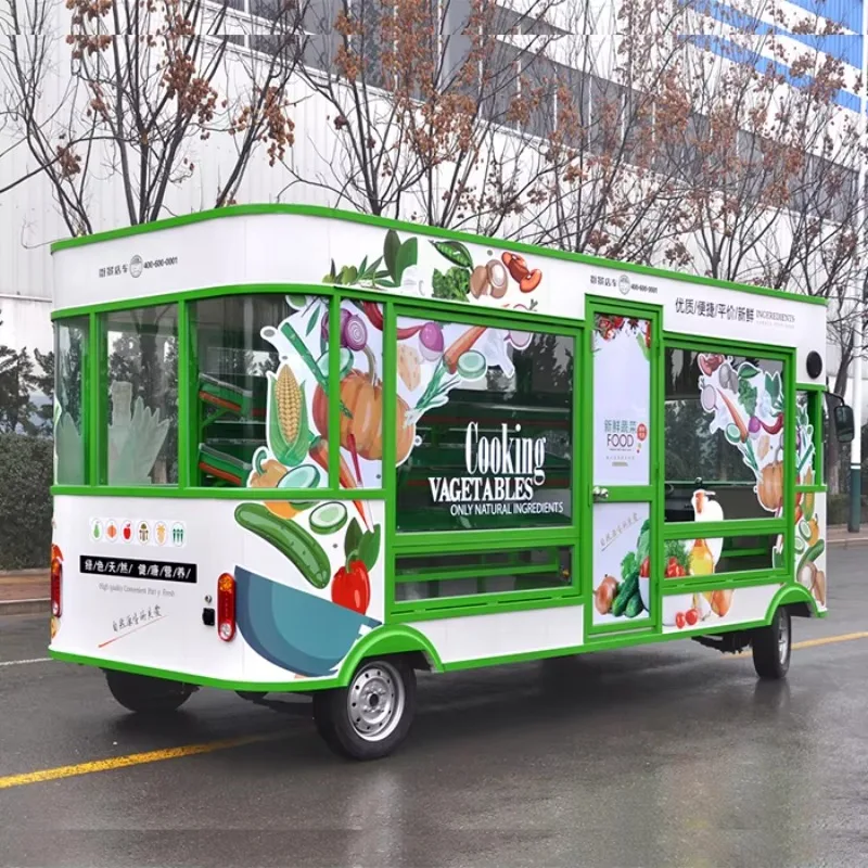 Portable Food Truck Trailer Stainless Steel Commercial Food Cart With Refrigerator Sink Storage Wheels Easy To Move