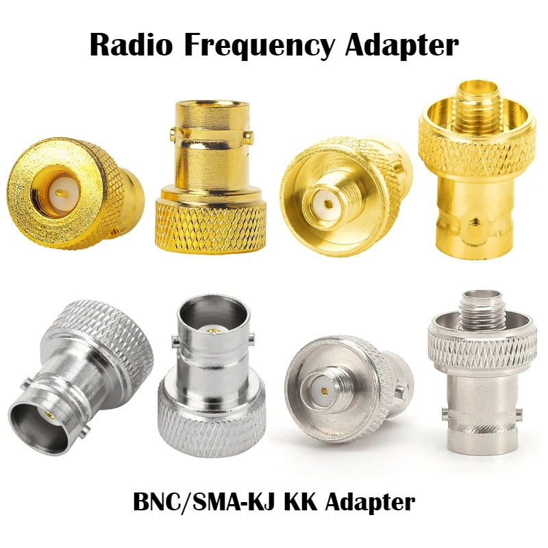2 PCS BNC Q9 Female to SMA Male/Female Disc RF Coaxial Connector Coax Adapter Full Copper Nickel Gold Plated for Walkie Talkie