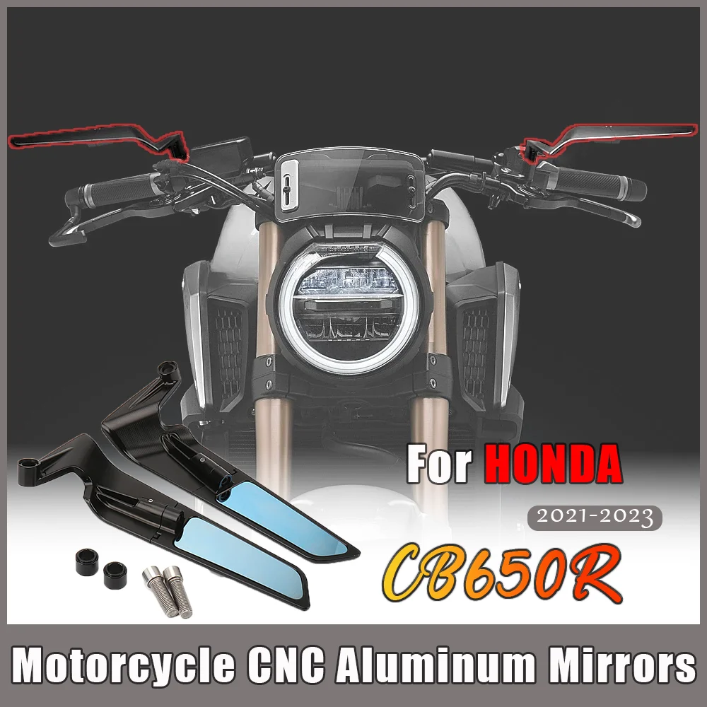 

Зеркало заднего вида для мотоцикла HONDA CB650R, аксессуары, незаметные зеркала, регулируемые спортивные противобликовые алюминиевые крылья с ЧПУ