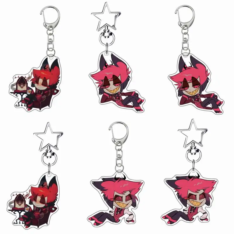 Anime Acrylic Keychain for Hazbin Hotel Alastor Acrylic Back