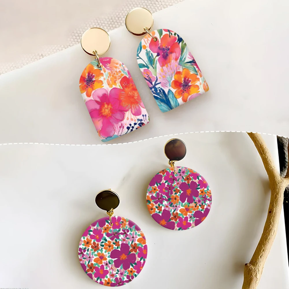 بوليمر كلاي نقل ورقة ملصقات المتاح الهندباء ديزي زهر أوراق الشجر ندفة الثلج تصميم DIY بها بنفسك القرط الهدايا 2025 جديد #3