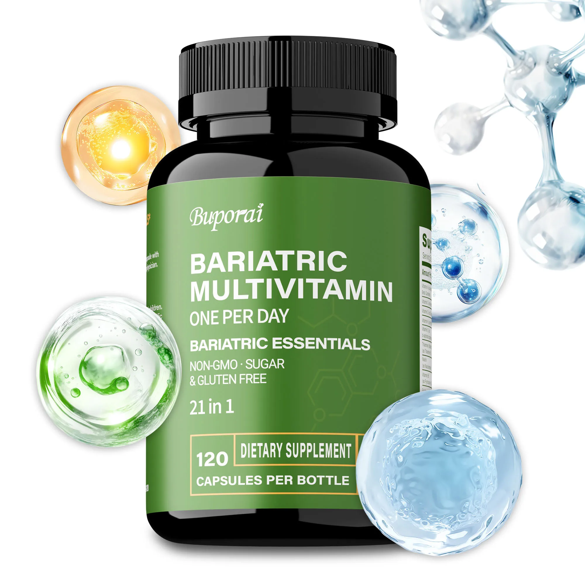 

Bariatric Multivitamin - Promote Bone & Overall Health, Joint Flexibility, Boost Energy Levels - Contains 21 Vitamins & Minerals