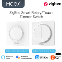 MOES WiFI/ZigBee Smart Rotary/Touch Light Dimmer Switch Smart Life/Tuya APP Remote Control For Alexa Google Voice Assistants EU