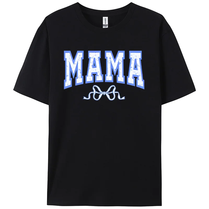 Mama Monogram Print Loose T-Shirt Pure Cotton Comfortable Short Sleeve Unisex Simple Fashion Design Top Tee