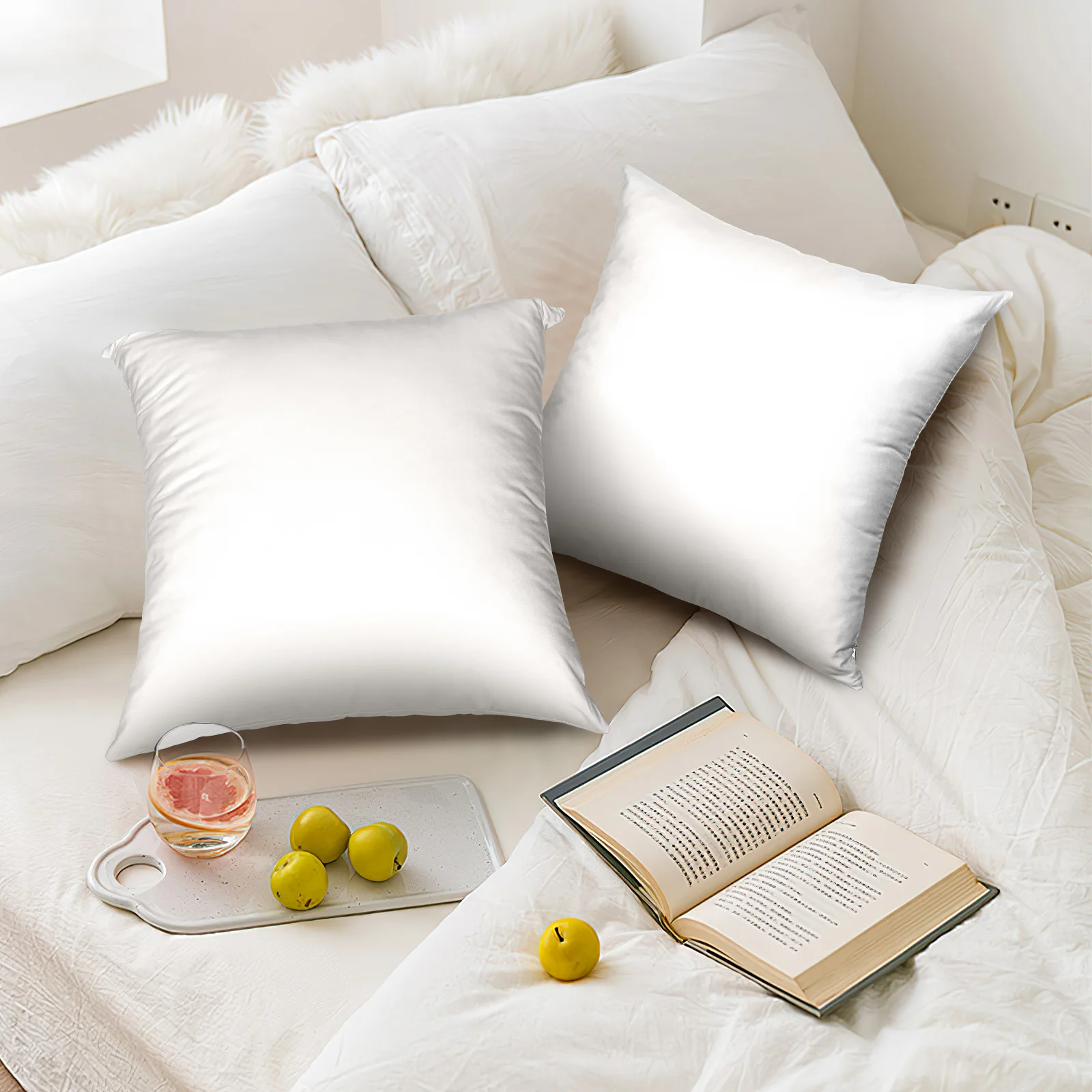 

4 Pcs Heat Transfer Pillowcase White Covers Sublimation Blank Cases Protective for Picture