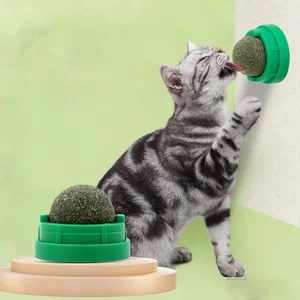 Catnip Cat Wall-On Ball Ball Toy Toy Trates Trata natural Elimina las bolas para promover la digestión de la bocadillo de hierba de gato 8 Mejores pared de bola de gatilla de ventas - №8