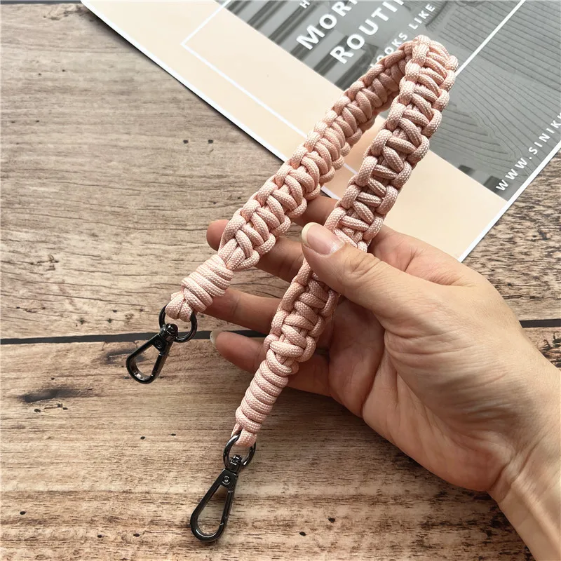 Shoulder Phone Strap Braided Cellular Lanyard Metal Key Ring Lanyard Universal Bag Strap Handbag Replacement Accessories Rope