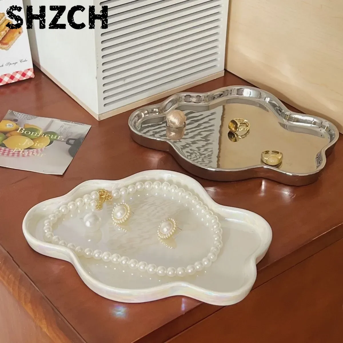 Ceramic Cloud Jewelry Tray Trinket Dish Key Bowl Nightstand Decor Jewelry Dish,Ring Dish Holder,Vanity Decor