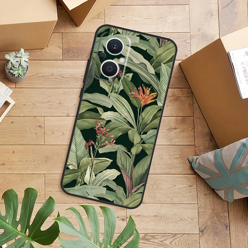 Funda de teléfono Retro con planta de hoja de plátano para OPPO Reno 14 13 12 11 F 10 Pro 8T 8 Lite OPPO Find X9 X8 X6 X5 Pro