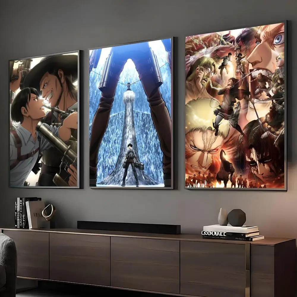 Anime Attack On Titan S-hingeki No Kyojin Poster Poster HD Self Adhesive Waterproof Wall Art Ideal For Home Office Dorm Bedroom